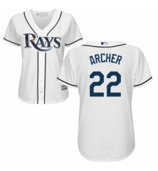 Womens Majestic Tampa Bay Rays 22 Chris Archer Authentic White Home Cool Base MLB Jersey