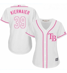 Womens Majestic Tampa Bay Rays 39 Kevin Kiermaier Replica White Fashion Cool Base MLB Jersey