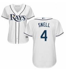 Womens Majestic Tampa Bay Rays 4 Blake Snell Authentic White Home Cool Base MLB Jersey 