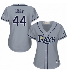 Womens Majestic Tampa Bay Rays 44 C J Cron Authentic Grey Road Cool Base MLB Jersey 