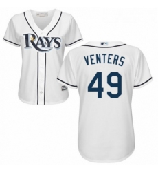 Womens Majestic Tampa Bay Rays 49 Jonny Venters Authentic White Home Cool Base MLB Jersey 