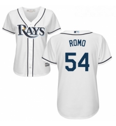 Womens Majestic Tampa Bay Rays 54 Sergio Romo Authentic White Home Cool Base MLB Jersey 