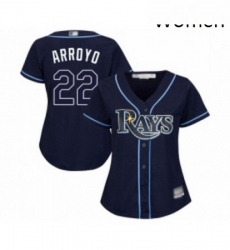Womens Tampa Bay Rays 22 Christian Arroyo Replica Navy Blue Alternate Cool Base Baseball Jersey 