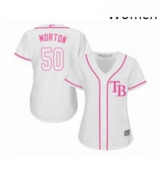 Womens Tampa Bay Rays 50 Charlie Morton Replica White Fashion Cool Base Baseball Jersey 