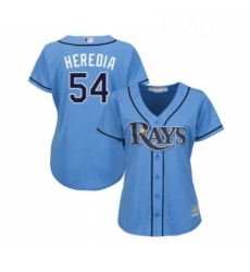 Womens Tampa Bay Rays 54 Guillermo Heredia Replica Light Blue Alternate 2 Cool Base Baseball Jersey 