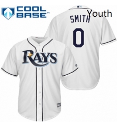 Youth Majestic Tampa Bay Rays 0 Mallex Smith Authentic White Home Cool Base MLB Jersey 