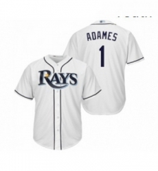 Youth Tampa Bay Rays 1 Willy Adames Replica White Home Cool Base Baseball Jersey 
