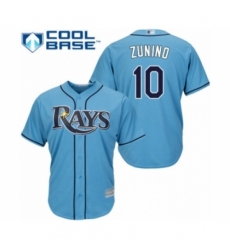 Youth Tampa Bay Rays #10 Mike Zunino Authentic Light Blue Alternate 2 Cool Base Baseball Player Jersey
