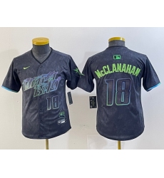 Youth Tampa Bay Rays 18 Shane McClanahan Charcoal 2024 City Connect Limited Stitched Baseball Jersey 5