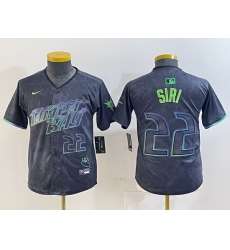 Youth Tampa Bay Rays 22 Jose Siri Charcoal 2024 City Connect Limited Stitched Baseball Jersey