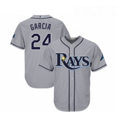 Youth Tampa Bay Rays 24 Avisail Garcia Replica Grey Road Cool Base Baseball Jersey 