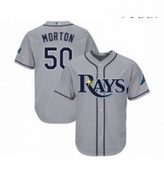Youth Tampa Bay Rays 50 Charlie Morton Replica Grey Road Cool Base Baseball Jersey 