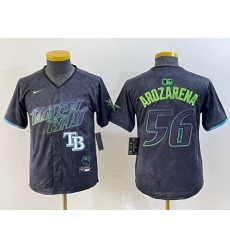 Youth Tampa Bay Rays 56 Randy Arozarena Charcoal 2024 City Connect Limited Stitched Baseball Jersey 2