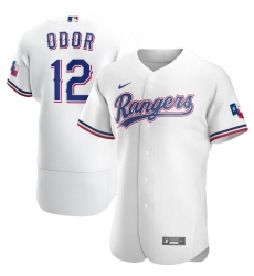 Men Texas Rangers 12 Rougned Odor Men Nike White Home 2020 Flex Base Player MLB Jersey