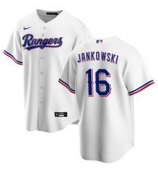 Men Texas Rangers 16 Travis Jankowski White Cool Base Stitched Baseball Jersey