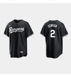 Men Texas Rangers 2 Marcus Semien Black Cool Base Stitched Baseball jersey