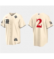Men Texas Rangers 2 Marcus Semien Cream 2023 World Series City Connect Stitched Baseball Jersey