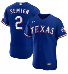 Men Texas Rangers 2 Marcus Semien Dark Blue Flex Base Stitched jersey