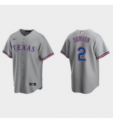 Men Texas Rangers 2 Marcus Semien Grey Cool Base Stitched Baseball jersey