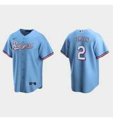 Men Texas Rangers 2 Marcus Semien Light Blue Cool Base Stitched Baseball jersey