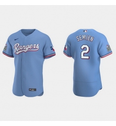 Men Texas Rangers 2 Marcus Semien Light Blue Flex Base Stitched jersey