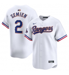 Men Texas Rangers 2 Marcus Semien White 2024 Gold Collection Cool Base Stitched Baseball Jersey