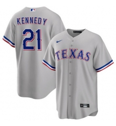 Men Texas Rangers 21 Ian Kennedy Grey Cool Base Stitched Baseball Jersey