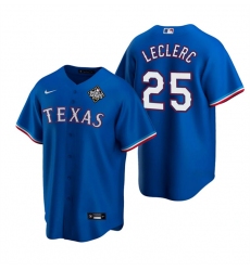 Men Texas Rangers 25 Jos E9 Leclerc Royal 2023 World Series Stitched Baseball Jersey
