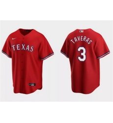 Men Texas Rangers 3 Leody Taveras Red Cool Base Stitched Baseball Jersey