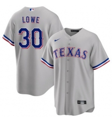 Men Texas Rangers 30 Nathaniel Lowe Grey Cool Base Stitched Baseball Jersey