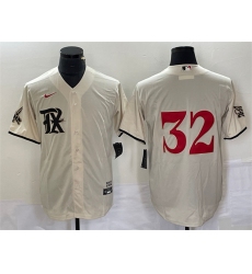 Men Texas Rangers 32 Evan Carter Cream 2023 City Connect Stitched Baseball Jersey