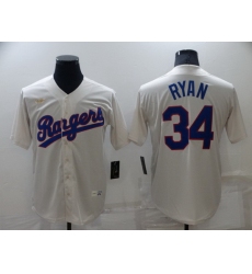 Men Texas Rangers 34 Nolan Ryan Cream Cool Base Stitched Baseball jersey