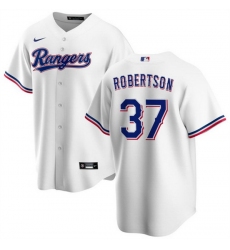 Men Texas Rangers 37 David Robertson White Cool Base Stitched Baseball Jersey