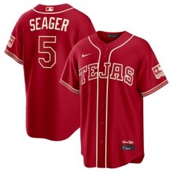 Men Texas Rangers  5 Corey Seager Red 2026 City Connect Stadium Stitched Baseball Jersey