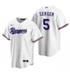 Men Texas Rangers 5 Corey Seager White Cool Base Stitched Baseball Jersey