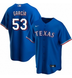 Men Texas Rangers 53 Adolis Garcia Blue Cool Base Stitched Baseball jersey