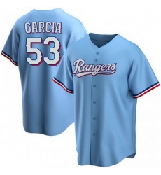 Men Texas Rangers 53 Adolis Garcia Light Blue Cool Base Stitched Baseball jersey