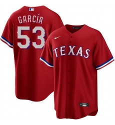 Men Texas Rangers 53 Adolis Garcia Red Cool Base Stitched Baseball Jersey