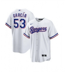 Men Texas Rangers 53 Adolis Garcia White Cool Base Stitched Baseball Jersey