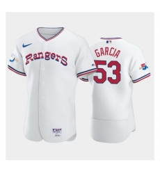 Men Texas Rangers 53 Adolis Garcia White Flexbase Stitched Baseball Jersey