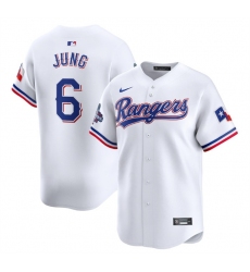 Men Texas Rangers 6 Josh Jung White 2023 World Series Champions Stitched Baseball Jersey