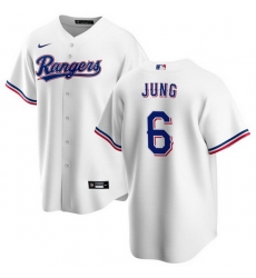 Men Texas Rangers 6 Josh Jung White Cool Base Stitched Baseball Jersey