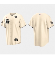 Men Texas Rangers Blank Cream 2023 World Series City Connect Stitched Baseball Jersey