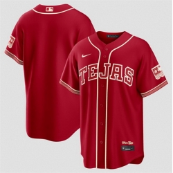 Men Texas Rangers Blank Red 2026 City Connect Stadium Stitched Baseball Jersey
