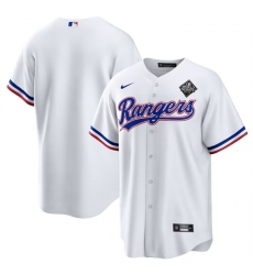 Men Texas Rangers Blank White 2023 World Series Stitched Baseball Jersey