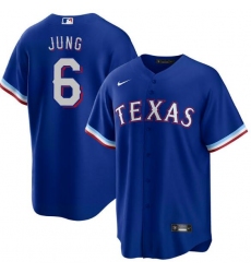 Men Texas Rangers Josh Jung #6 Blue Cool Base Stitched MLB Jersey