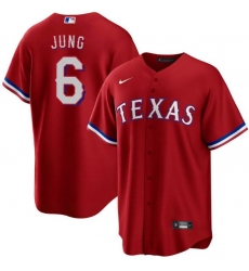 Men Texas Rangers Josh Jung #6 Red Cool Base Stitched MLB Jersey