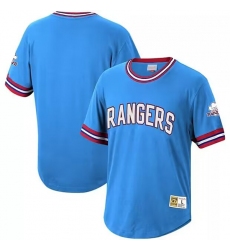 Men Texas Rangers Light Blue Mitchell  26 Ness Stitched Baseball T Shirt
