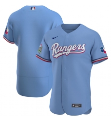 Men Texas Rangers Men Nike Light Blue Alternate 2020 Flex Base Team MLB Jersey