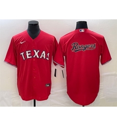 Men Texas Rangers Red Team Big Logo Cool Base Stitched Baseball Jersey